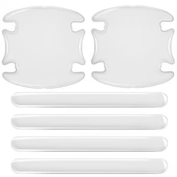 10pcs Clear Car Door Handle Scratch Protectors, TPU Protective Films, Universal Car Door Stickers