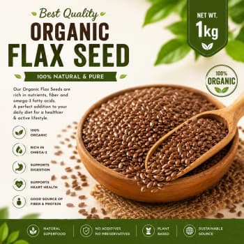 Organic Premium Flax Seeds 1KG | Alsi Beej